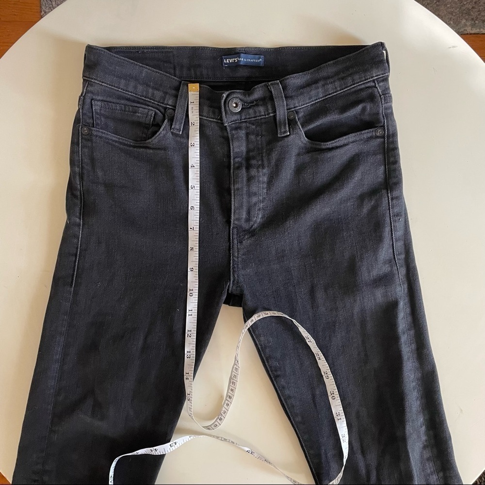 Levi’s Made & Crafted 501 Slim Jeans Size 29x34 Black Rinse Big E Blue Tab - Picture 5 of 13